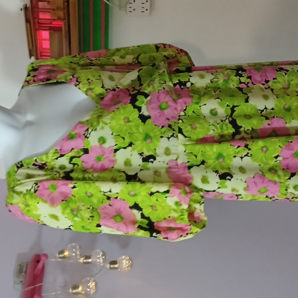 WAYF  GREEN & PINK FLORAL DRESS. SZ XL - Picture 6 of 8